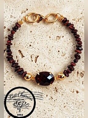 4.5 Carats Natural Ruby Chips And Centerpiece Ruby Bracelet